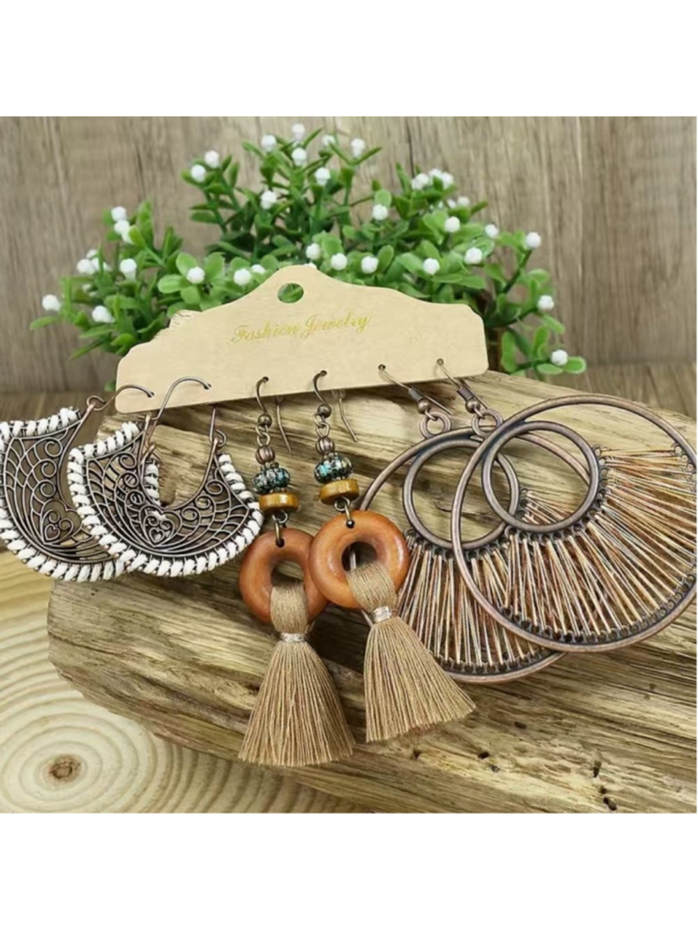 NEW Boho Hippie Dangle Earrings Set – 3 Pairs – NWT